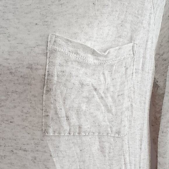 Hearts Gray Pink Sheer Panel High Low Long Sleeve Top L - Picture 6 of 8